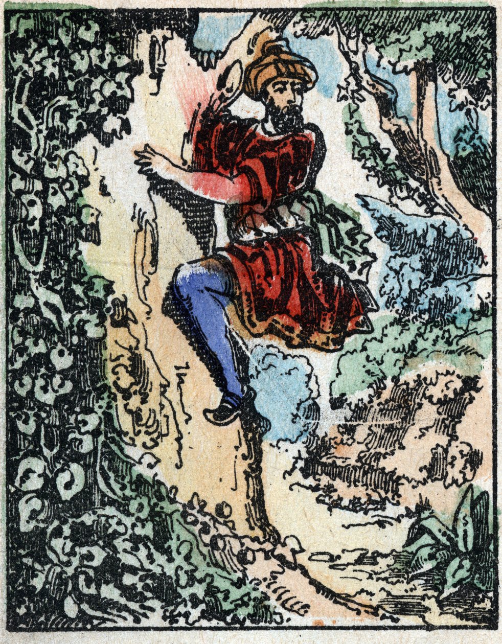 Binbir Gece Masalları için İllüstrasyon. Ali-Baba (Ali Baba).Imaging Pellerin