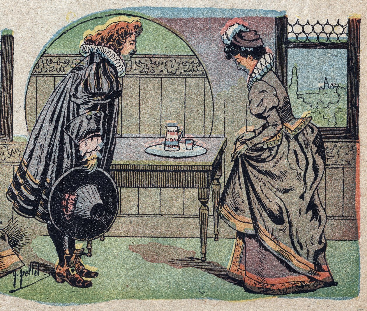 “Güzellik ve Baht” masalının illüstrasyonu: bete daha güzel bir prens oldu. Quinn tasvirlerinin gravürü, 1890 dolaylarında. by French School