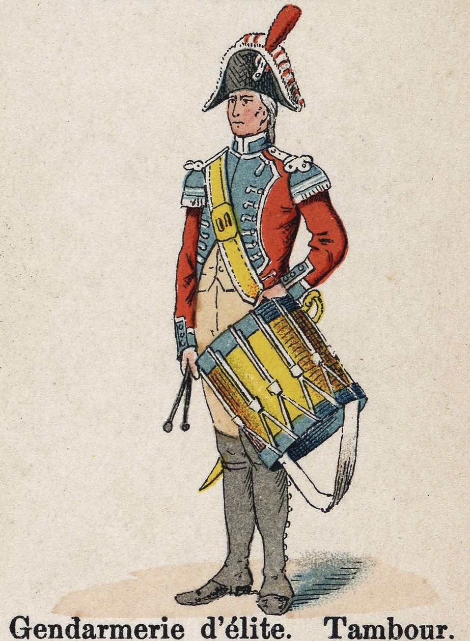 İmparatorluk Muhafızı Napolyon I: Elit Jandarma - Davul. Lienhart ve Humbert tarafından yazılan Les Uniforms de l