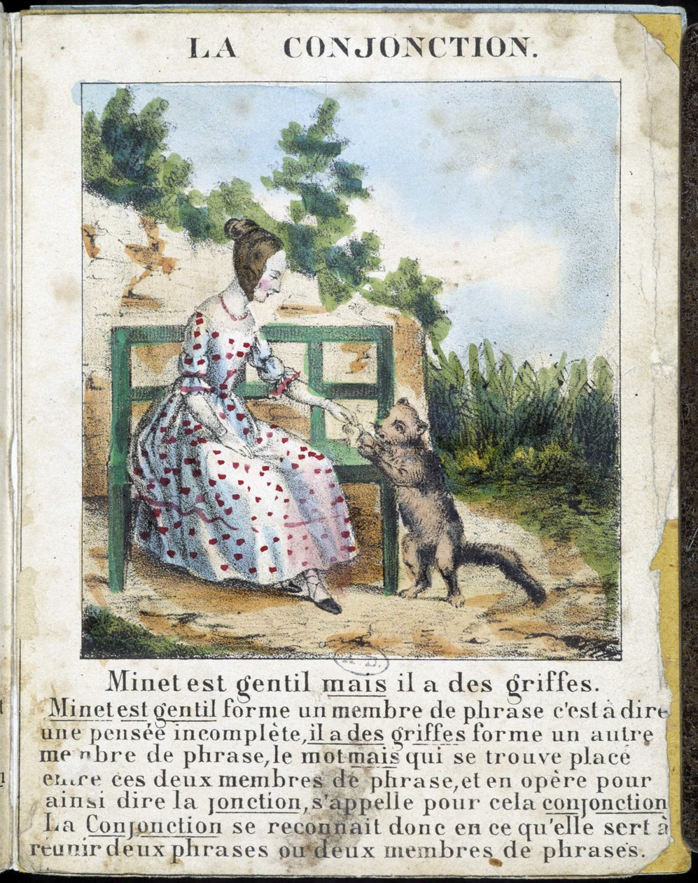 1850 dolaylarında “La grammaire en images” broşür albümünde. by French School