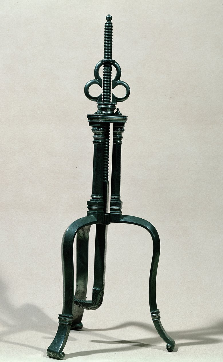 Ambroise Pare (c.1510-90) tarafından resmedilene benzer trepanasyon aleti 16.-17. yüzyıl (metal) by French School