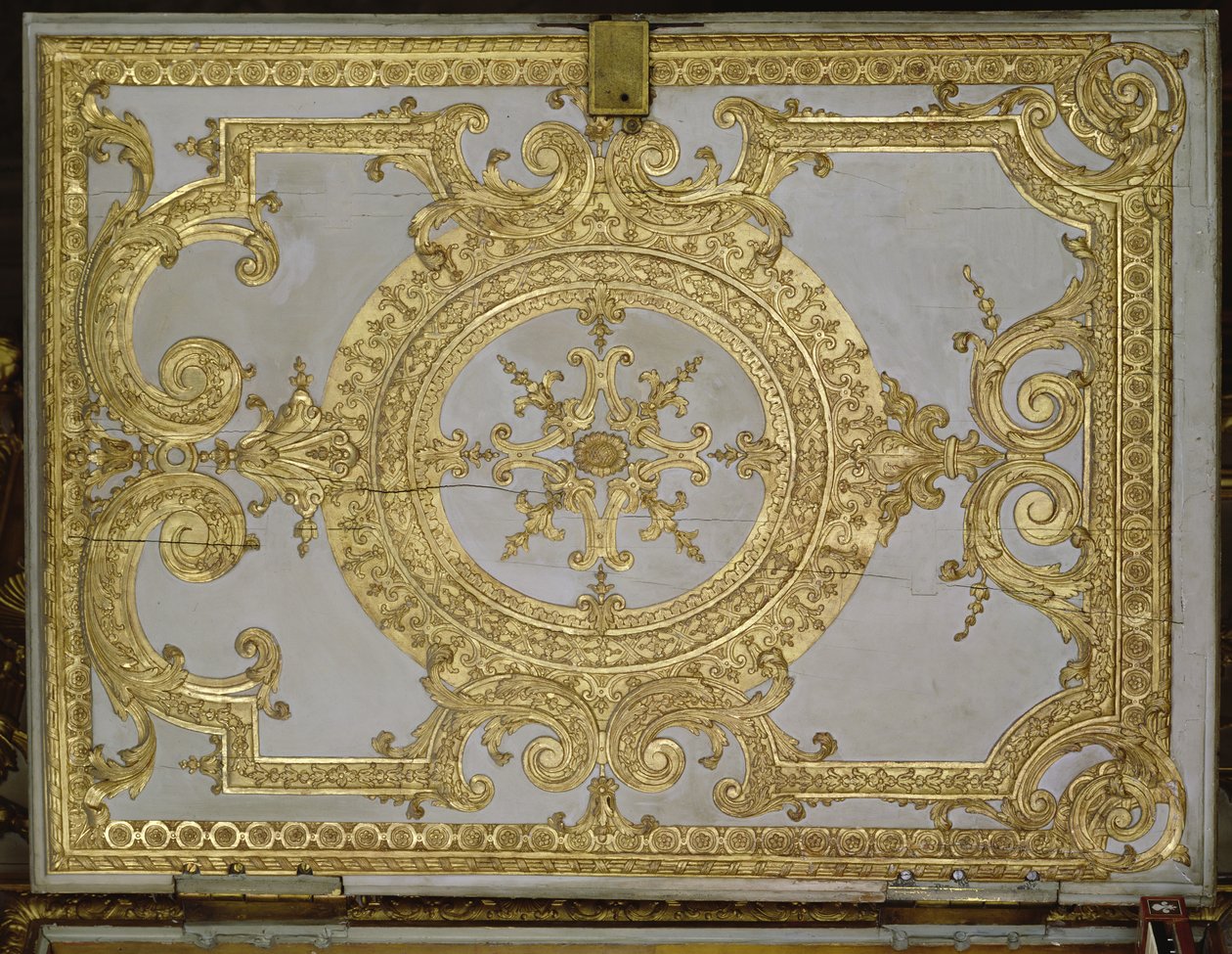 Bir Şapelin İçi, Louis XIV tarzında Organ (kapı büfesi) (altın, sıva ve ahşap kabartma) by French School