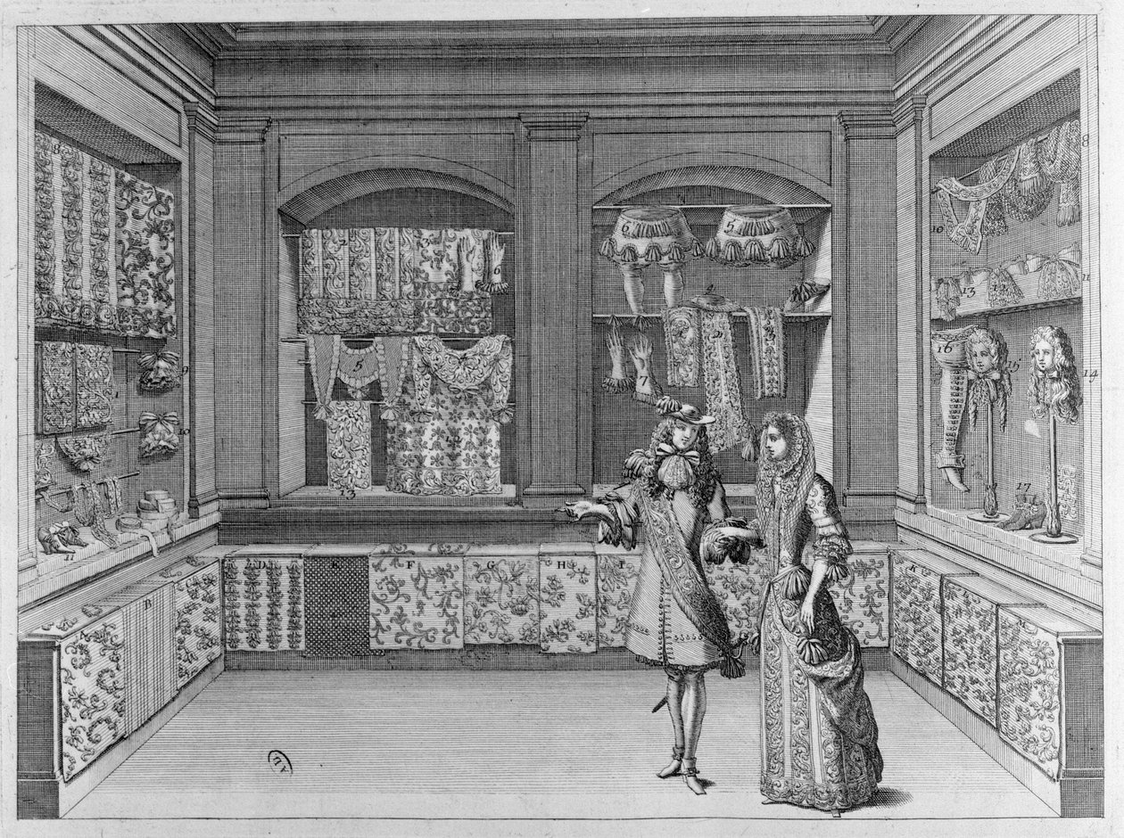 Bir dantel dükkanının içi, 1678 by French School