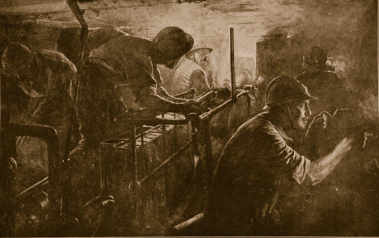 Fransız Assault topçusuna ait bir tankın içi, 1914-18 by French School