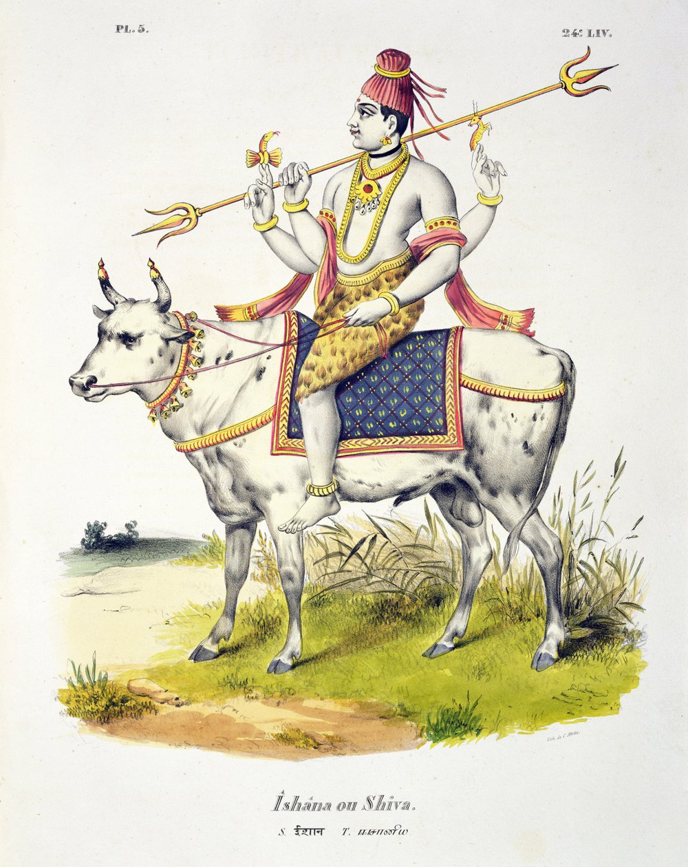 C. de Motte (1785-1836) tarafından oyulmuş Ishana veya Shiva by French School