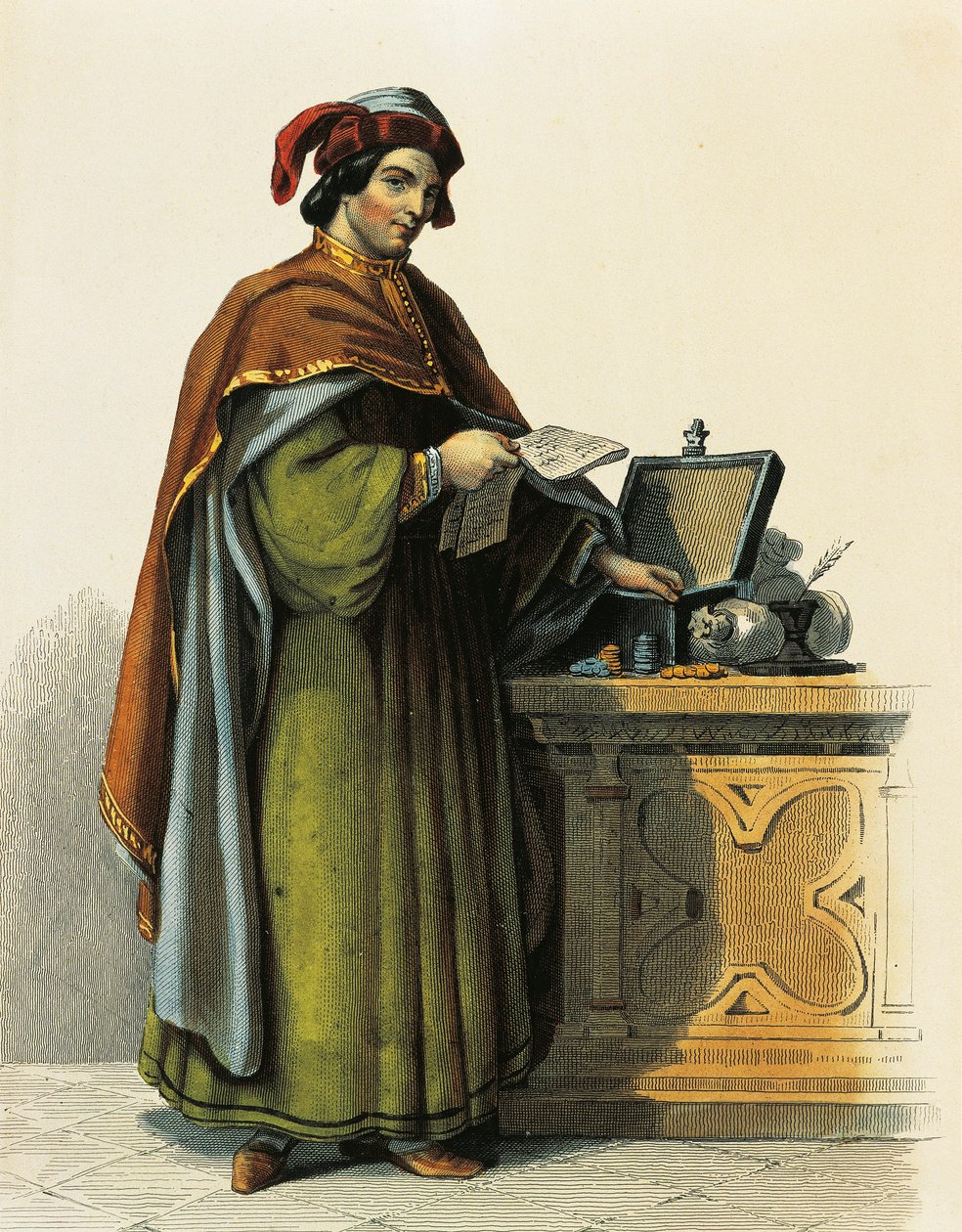 Jacques Coeur (c.1395-1456), Fransız tüccar by French School