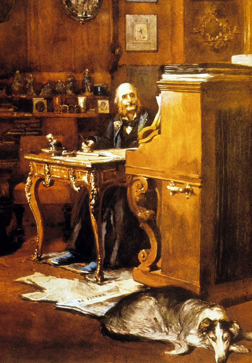 Jacques Offenbach (kağıt üzerine sulu boya) by French School