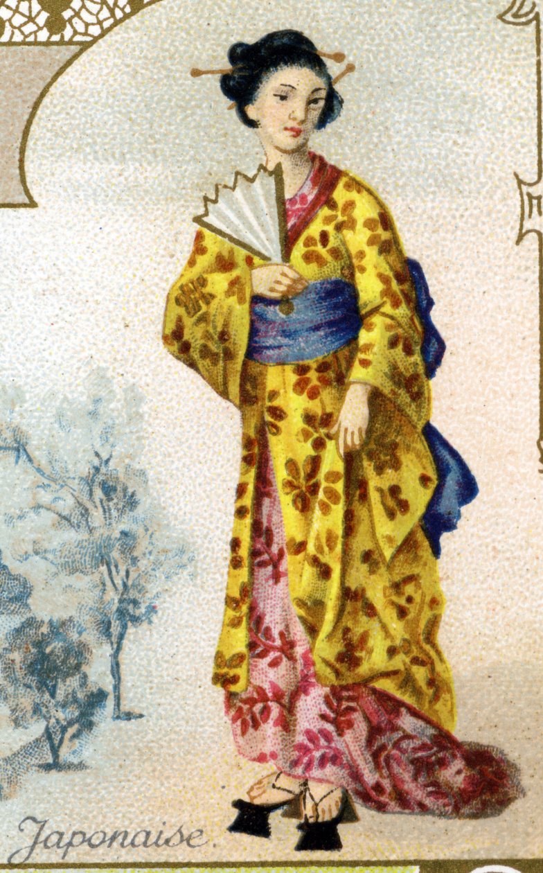 Japon kadın. Parisli litografi baskısı, 19. yüzyılın sonu. 1869