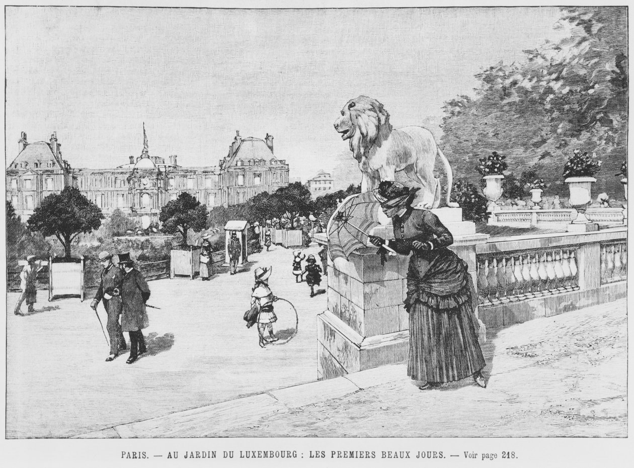Lüksemburglu Jardin, ilk güzel günler, c.1870-80 by French School