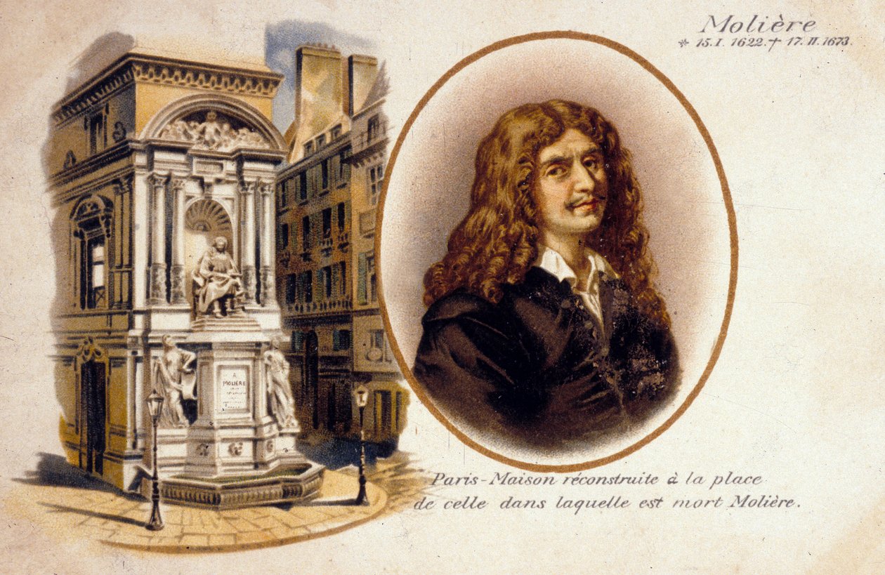 Jean-Baptiste Poquelin, diğer adıyla Moliere (renkli taş) by French School