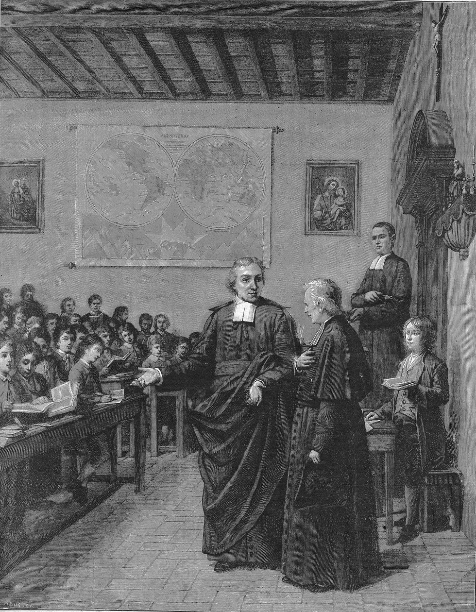 Jean Baptiste De La Salle (Jean-Baptiste) 1651-1719 Fransız dindar, Hıristiyan Okullarının kardeşlerinin cemaatinin kurucusu, okullarından birini M de La Chetardie