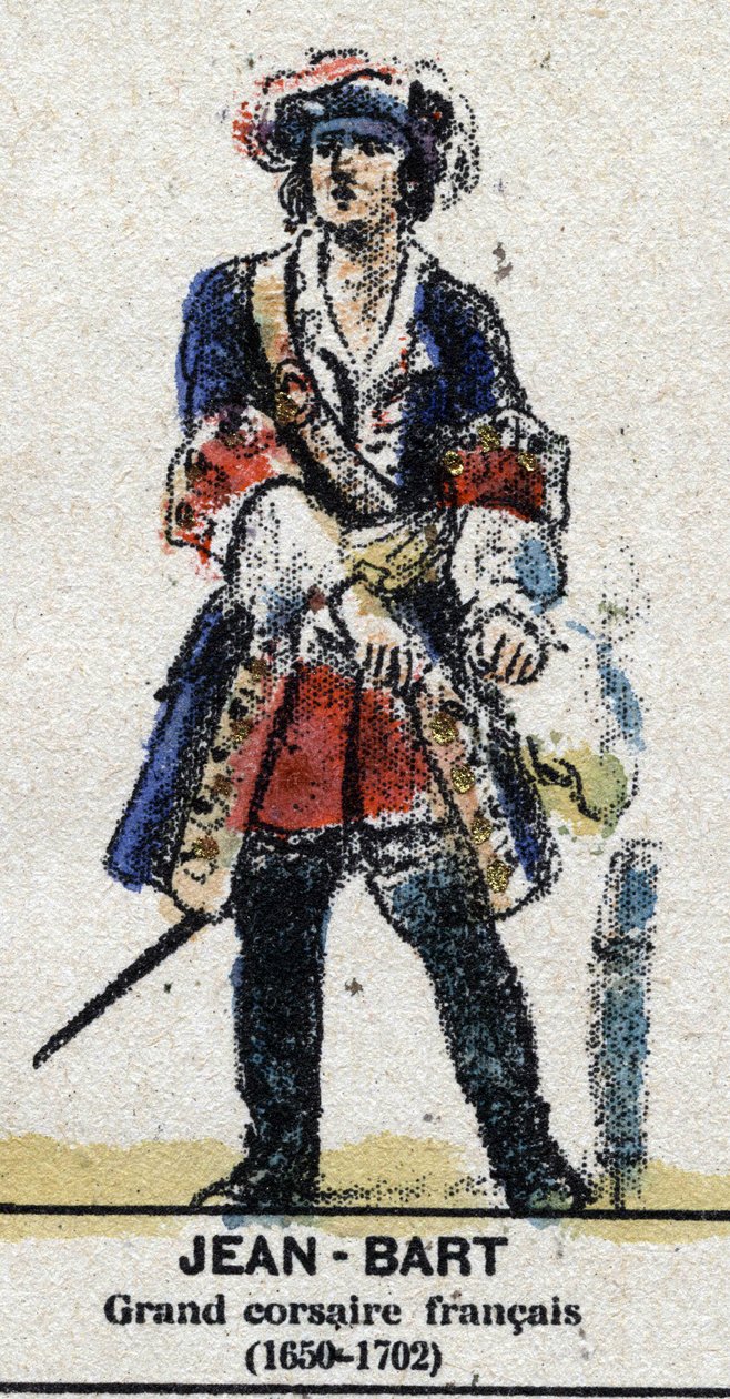 Jean Bart (1650-1702), Fransız denizci, corsaire. “” Galeriede Kings and Queens of France ve 1643'ten 1895'e kadar şanlı karakterler”” Epinal resmi. by French School