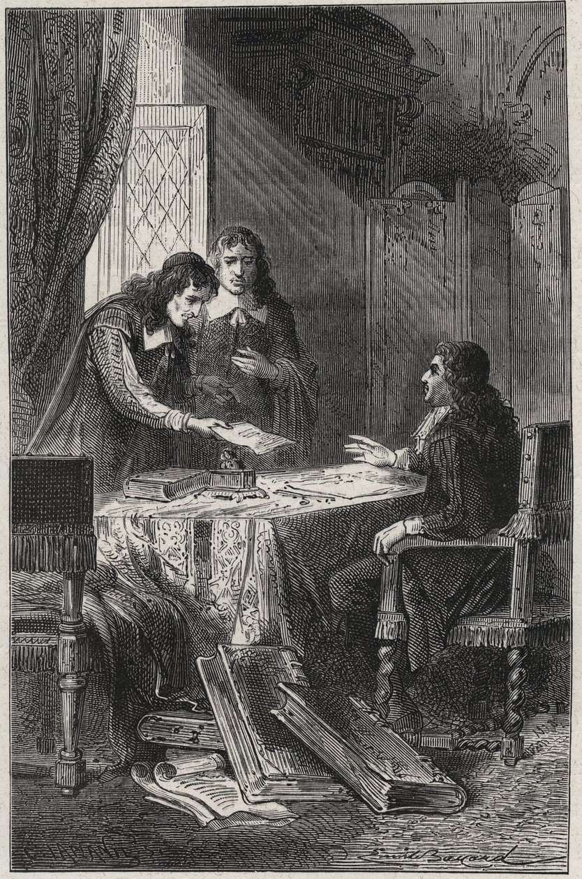 Jean Chapelain (1595-1674) Fransız şair ve edebiyat eleştirmeni ve Pierre Costar (1603-1660), Jean Baptiste Colbert