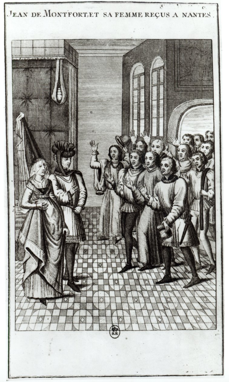 Jean de Bretagne (1293-1345) Montfort Kontu ve karısı Nantes