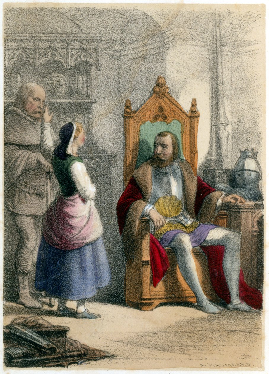 Joan of Arc ve amcası Durand - Lapart, Vaucouleurs valisi Kaptan Beaudricourt