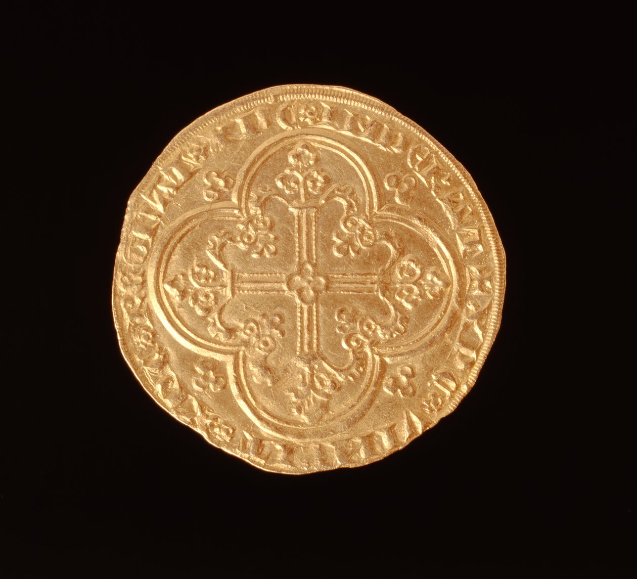 John II The Good (1319-64) Fransa Kralı, Franc a Cheval, 1350-64 (ters) (altın) (ön yüz için bkz. 168067) by French School