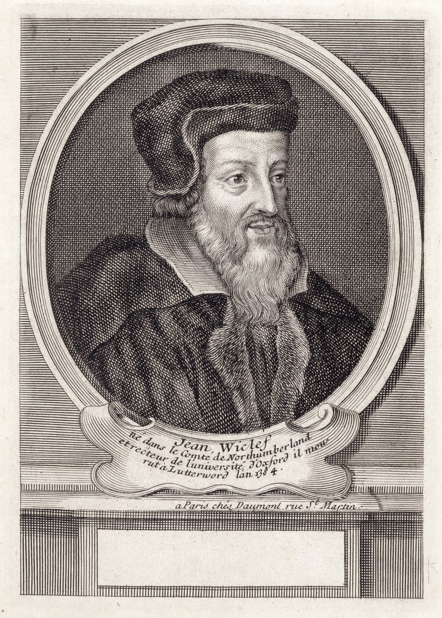John Wycliffe, Daumont, Paris tarafından oyulmuş by French School