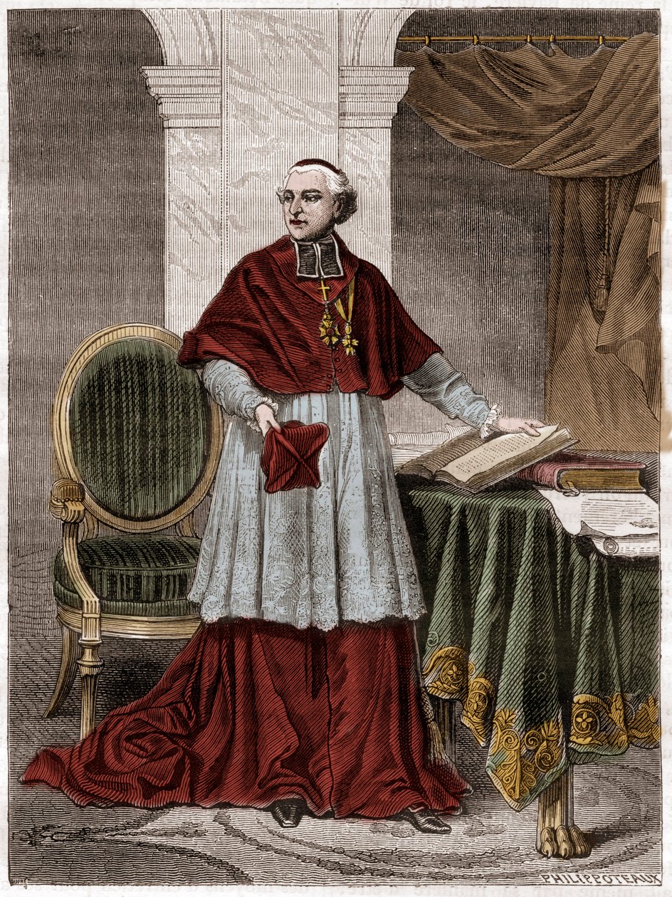 Joseph Fesch (1763-1839), Fransız Kardinal - 1879 gravür - Kardinal Joseph Fesch