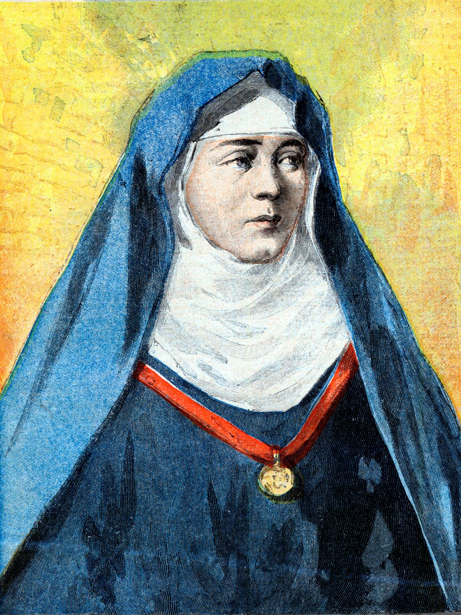 Julienne Duguesclin (1377-1404) Benedictine rahibe, 23 Temmuz 1894 tarihli “Le Petite Journal” illüstrasyonu (gravür) by French School