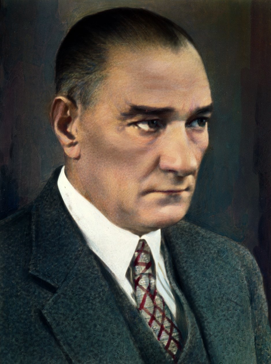 Kemal (Mustapha) Ataturk (1881-1938) c.1925-30 (wc on paper) by French School