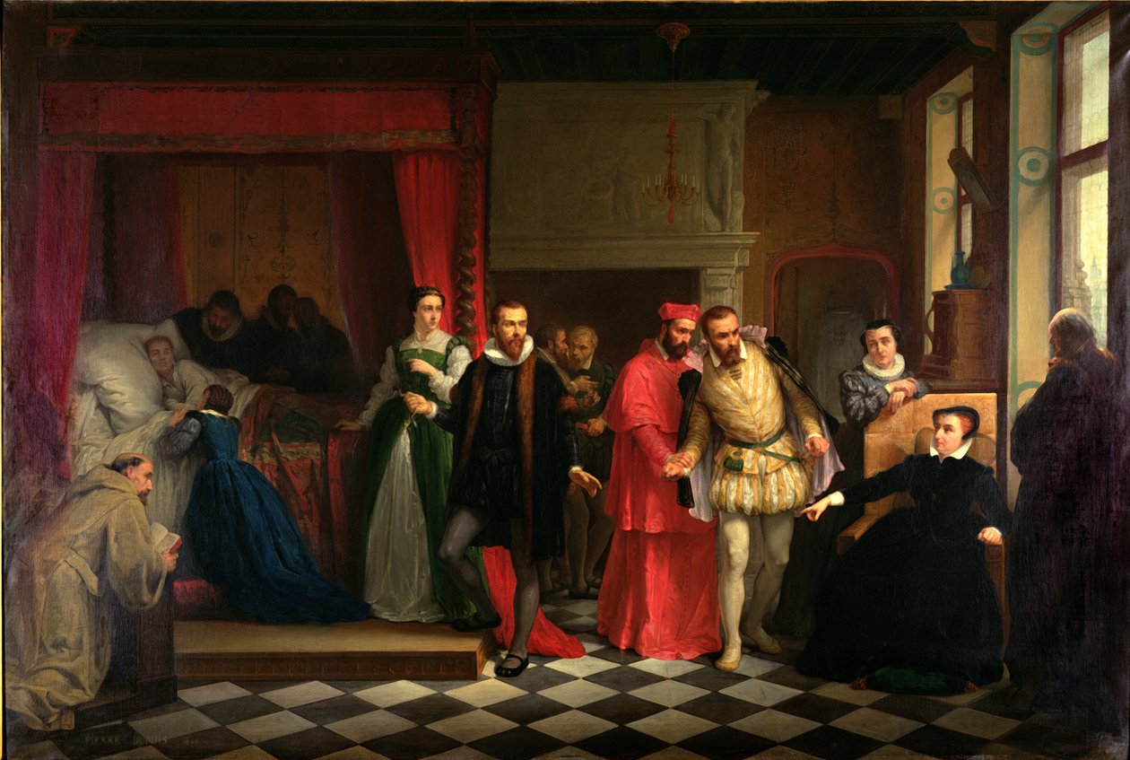 Kral II. Francis (1544-60) Ölüm Yatağında, 1865 by French School