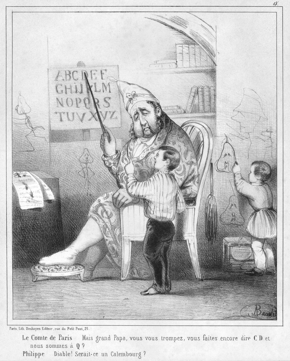 Kral Louis-Philippe ve torunu Louis-Philippe Albert dOrleans, Comte de Paris by French School