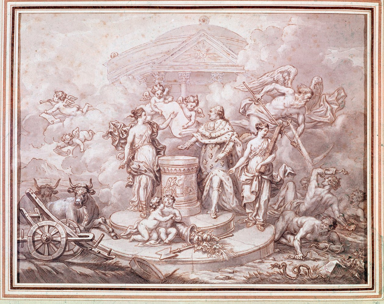 Kral Louis XVI Anayasa Kitabı Üzerine Yemin Ediyor by French School