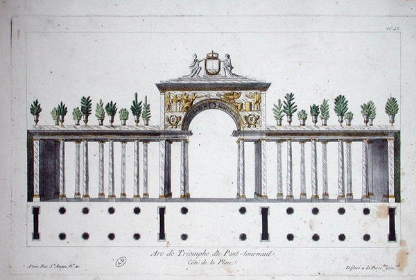 Arc de Triomphe du Pont Tournant (renkli taş) by French School