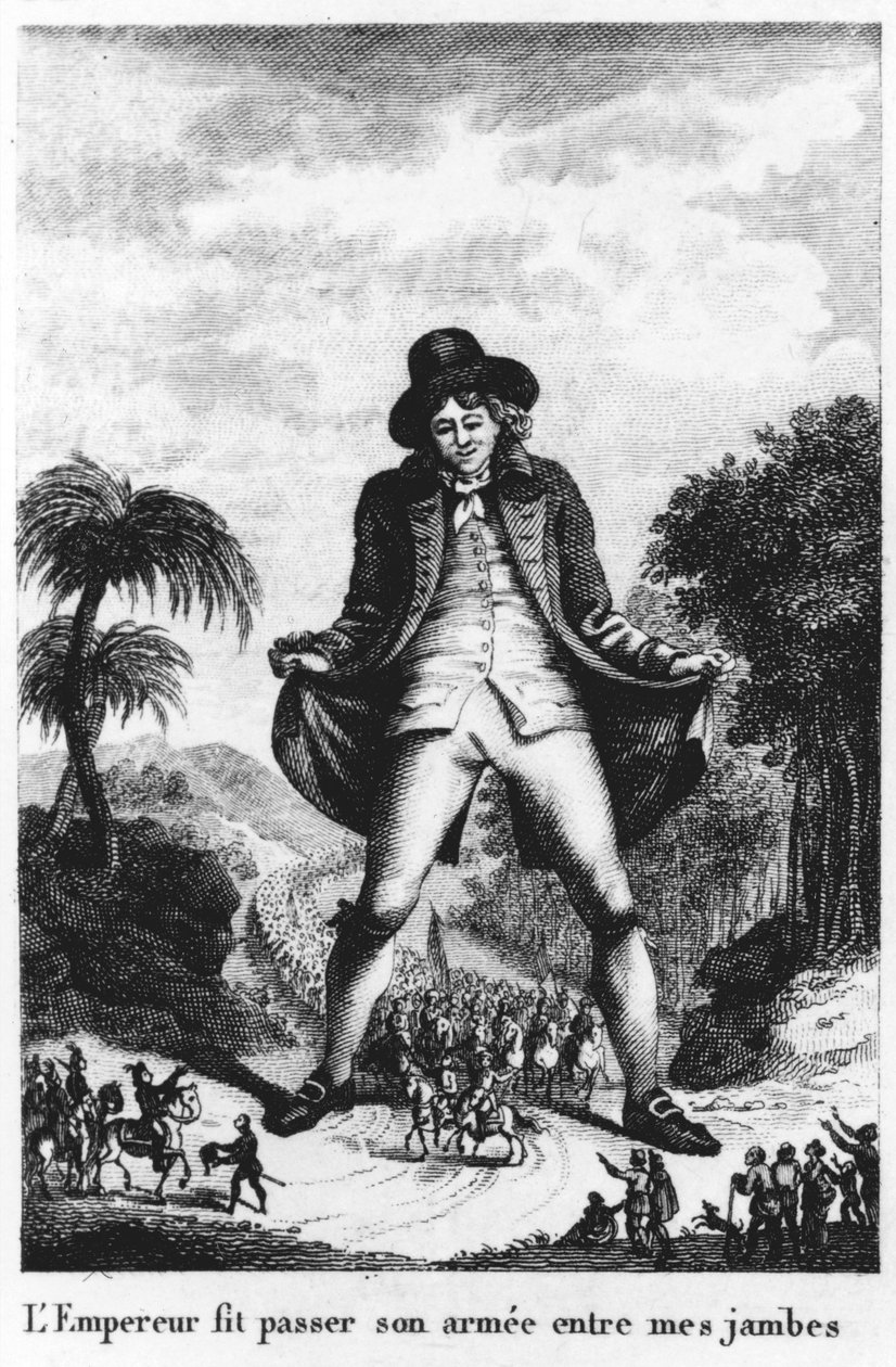 İmparator ordusunu bacaklarımın arasından geçirdi, Gullivers Travels