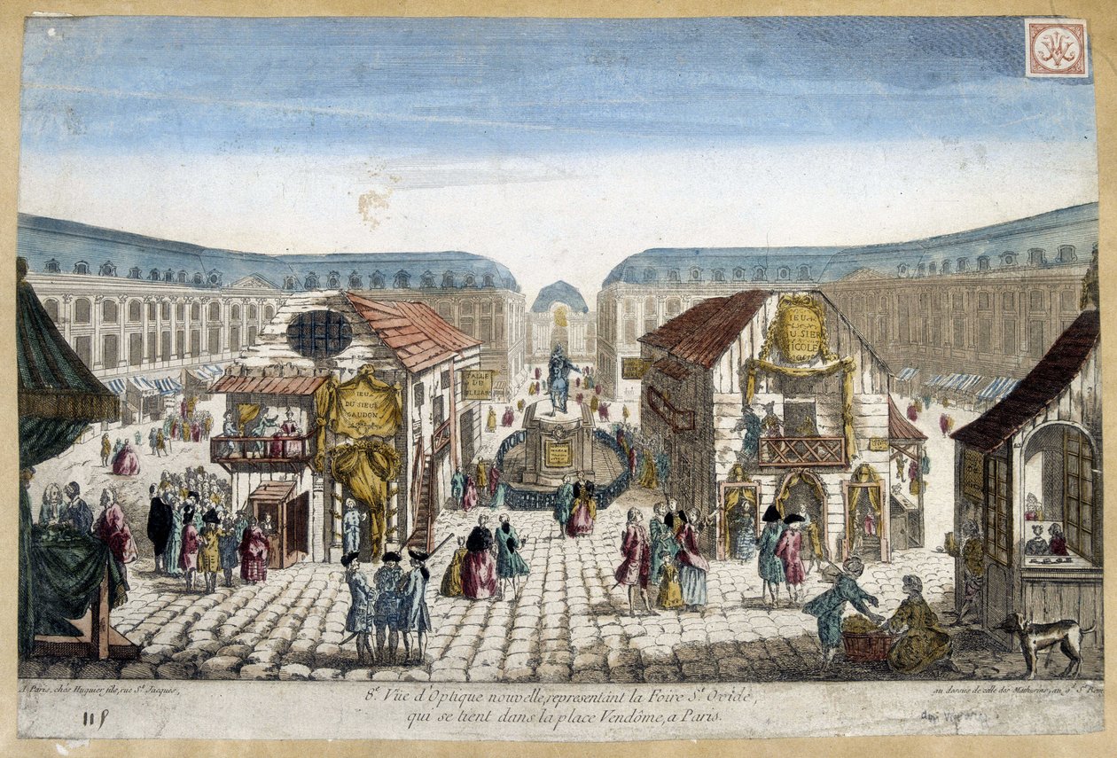La Foire St Ovide, Vendome'u Paris'te yerleştirin - gravür by French School