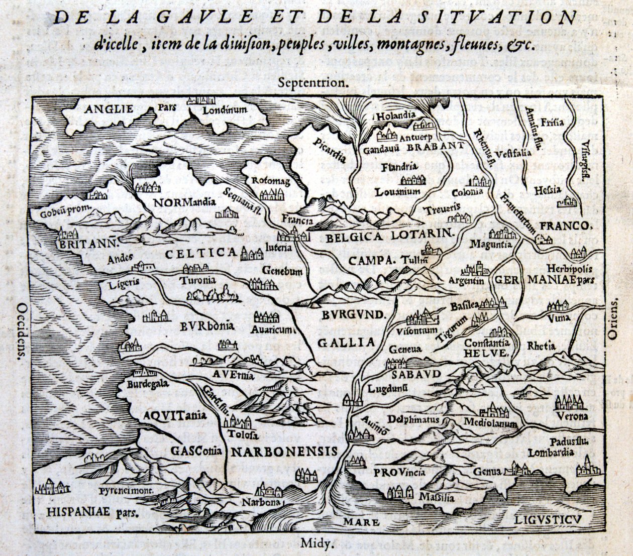 Galya, nehirleri ve dağları - François de Belle Forest, ed. Sonnius, Paris by French School