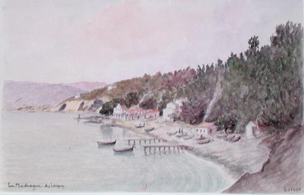 La Madrague des Lecques (kağıt üzerine sulu boya) by French School