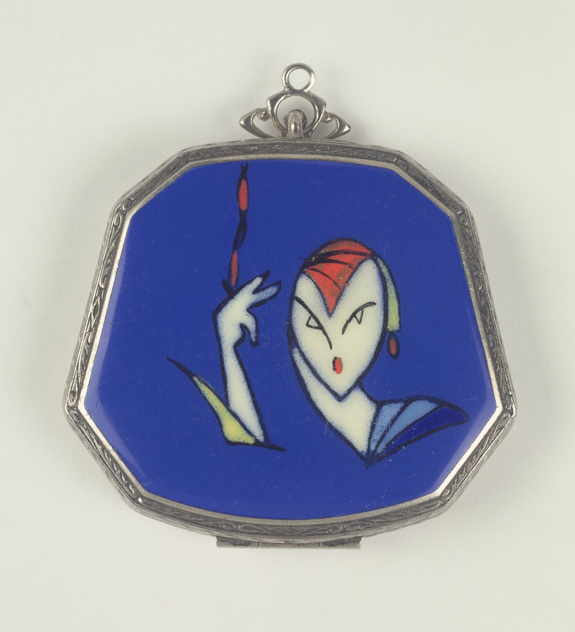 La Mode Femme Fatale Toz Kompakt, Fransız, 1920-30 (emaye) by French School