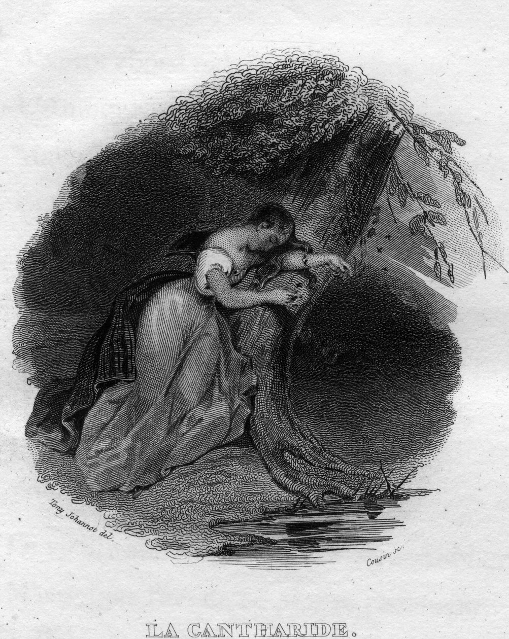 Fransız şair ve söz yazarı Pierre Jean de Beranger (1780-1857) tarafından “Oeuvres tamamlıyor” (1834) adlı eserinde La cantharid Chanson de Beranger. by French School