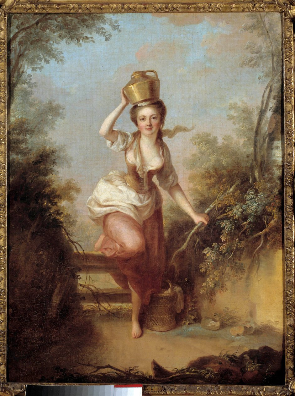 Huet (18. yüzyıl) tarafından sütçü kız tablosu. 18. yüzyıl Cognacq Jay Müzesi, Paris by French School