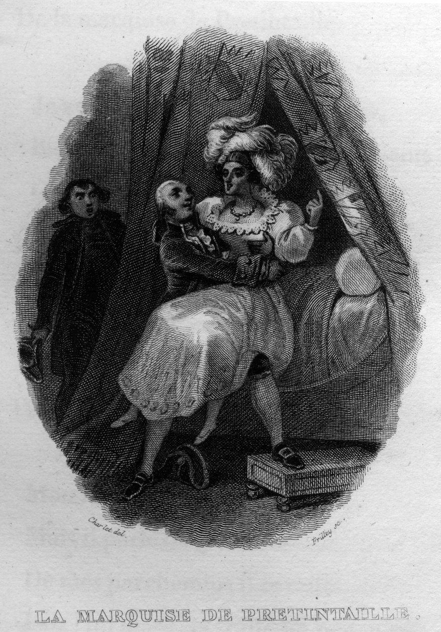 La marquise de pretintaille Chanson de Beranger, Fransız şair ve söz yazarı Pierre Jean de Beranger (1780-1857) tarafından “Oeuvres tamamlandı” (1834) içinde. by French School