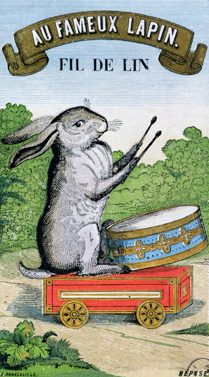 Au Fameux Lapin marka keten ipliği için etiket by French School
