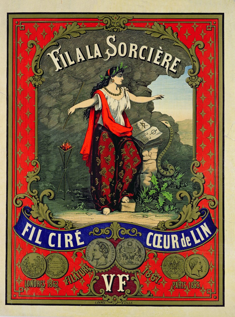 Fil a la Sorciere marka dikiş ipliği etiketi by French School