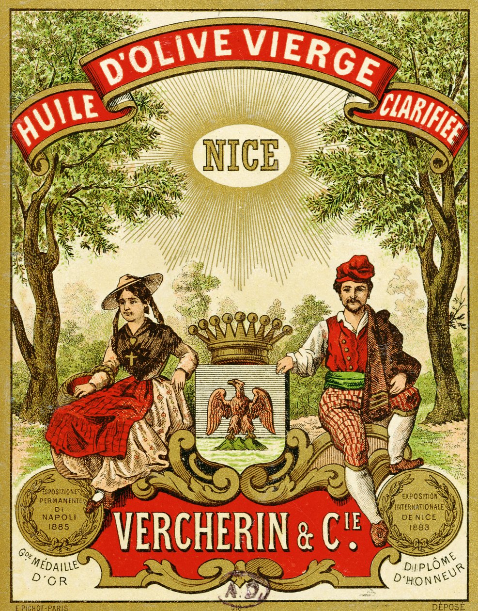Vercherin Sızma Zeytinyağı Etiketi, c.1885-90 by French School