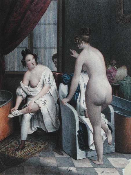 Banyo Yapan Hanımlar, 1840 dolayları (renkli taş) by French School