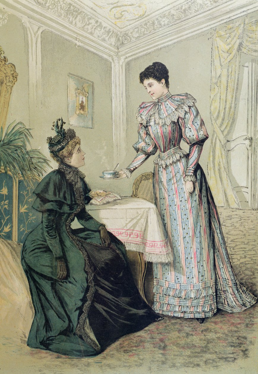 Bayanlar çay içiyor. c.1890 by French School