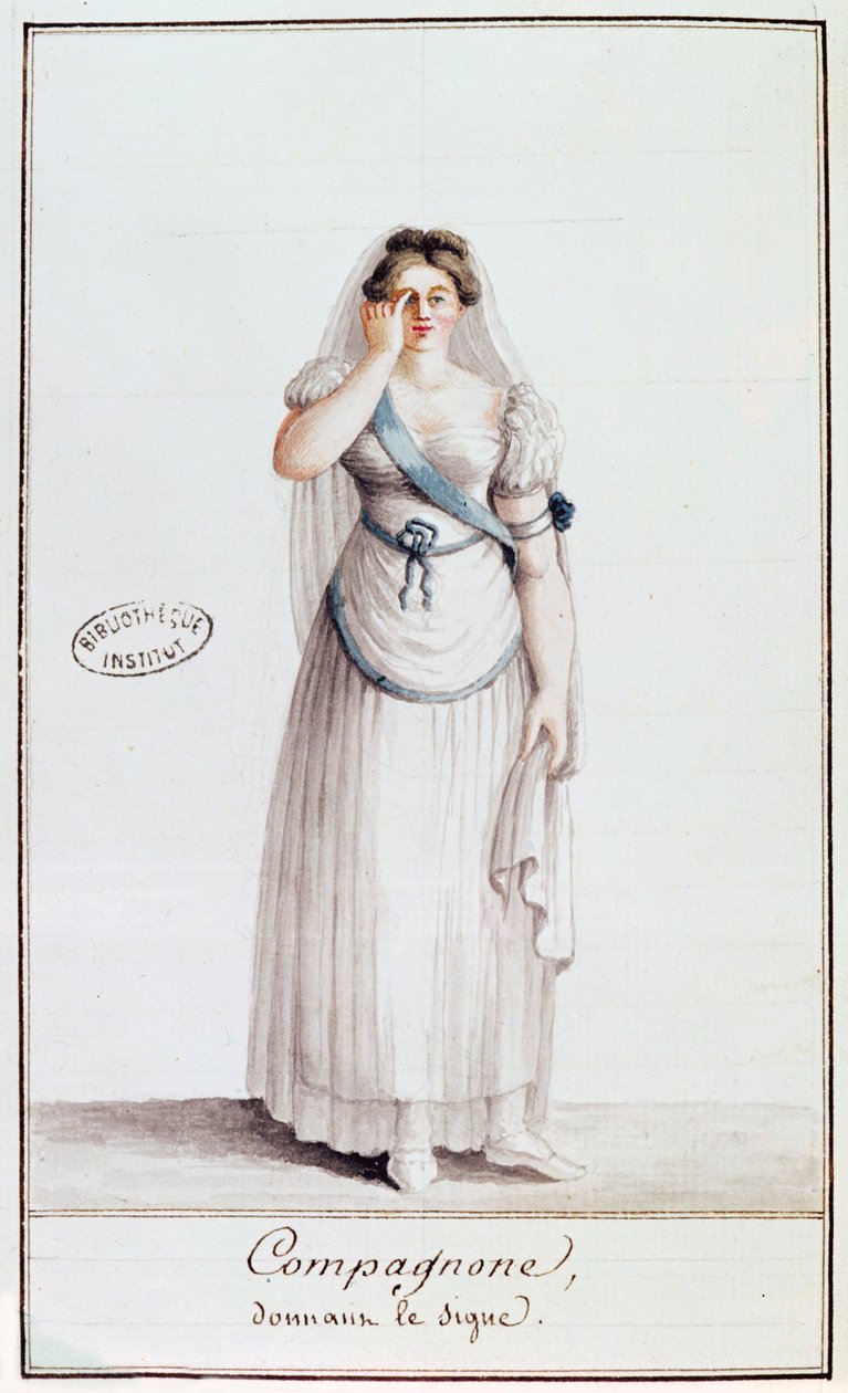 Bir işaret veren Lady Mason, 1805 (wcolor) by French School