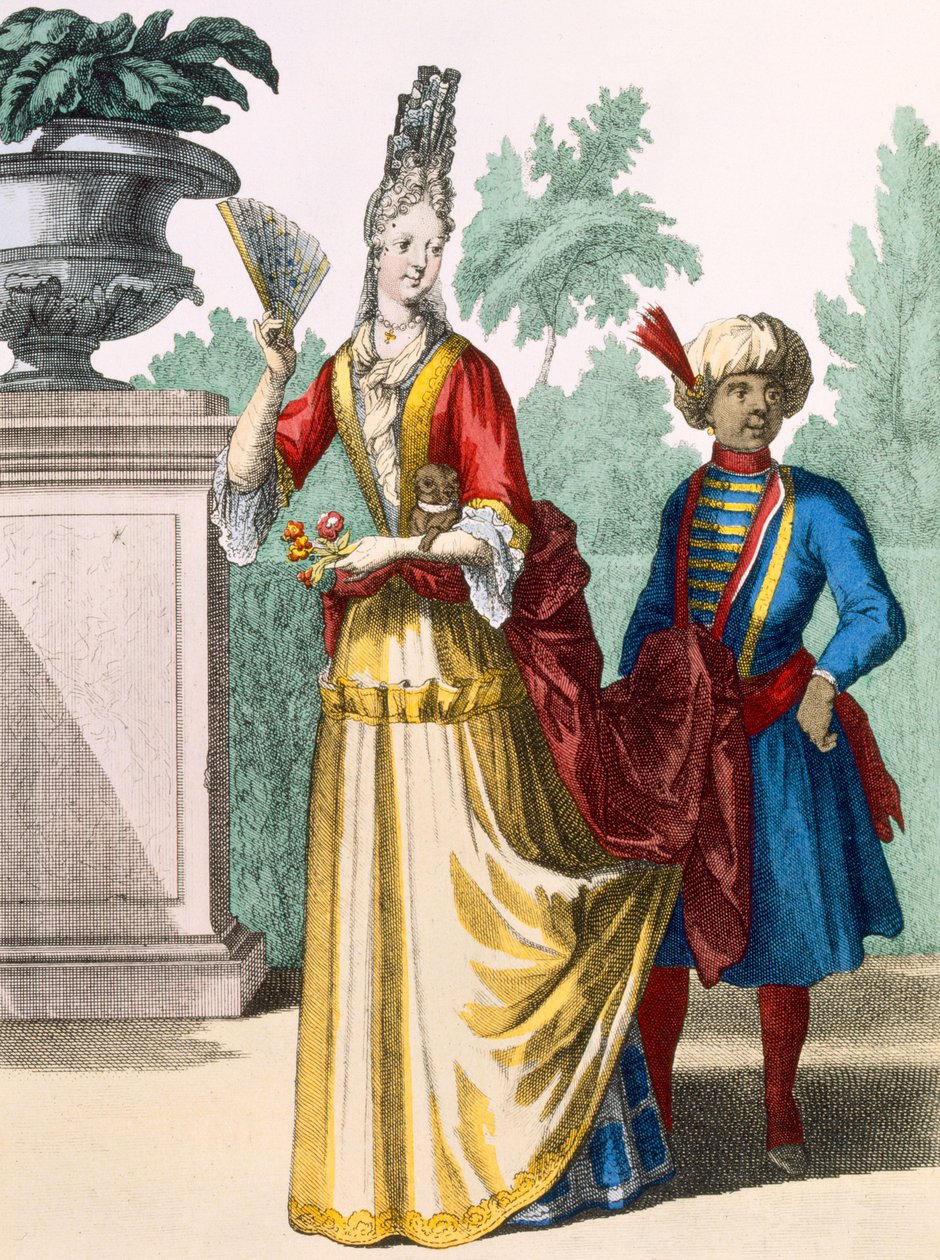 Yazlık elbiseli bayan, c.1690-1700 by French School