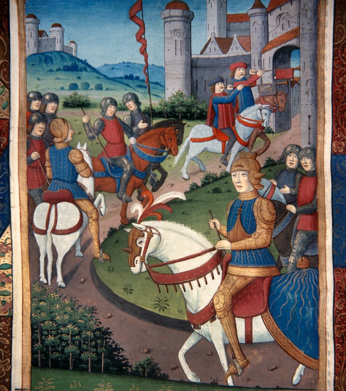 Bir Fransız Köyüne Gelen Lancelot (parşömen) by French School