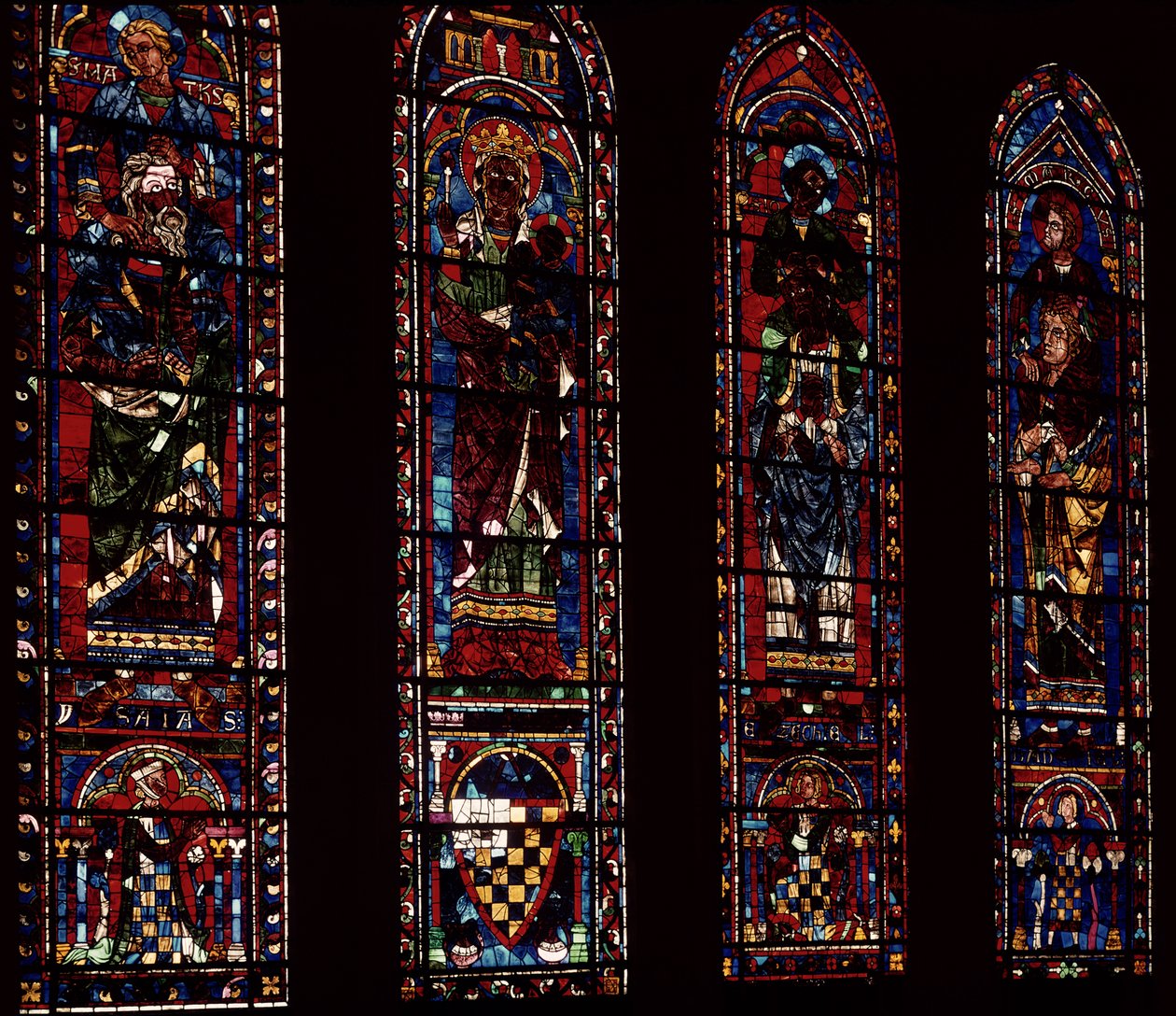 Güney transeptinden sivri uçlu pencereler, c.1217-25 by French School