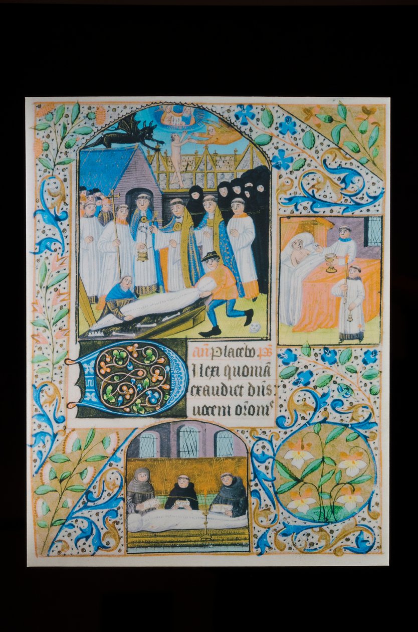 Son Ayinler - Ölülerin Ofisi - Cenaze, bir Saatler Kitabı#39;ndan parşömen sayfası, Kuzey Fransa, 1480 civarı (el yazması) by French School