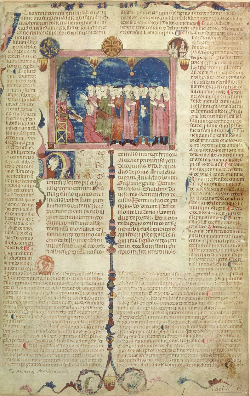 Lat 9187 f.1 Kitabı sunan yazar, Coutumes de Toulouse