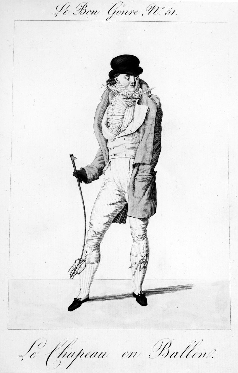 Le Bon Genre - Le Chapeau en Ballen, Pierre La Mesangere tarafından yayınlandı, 1812-1813 by French School