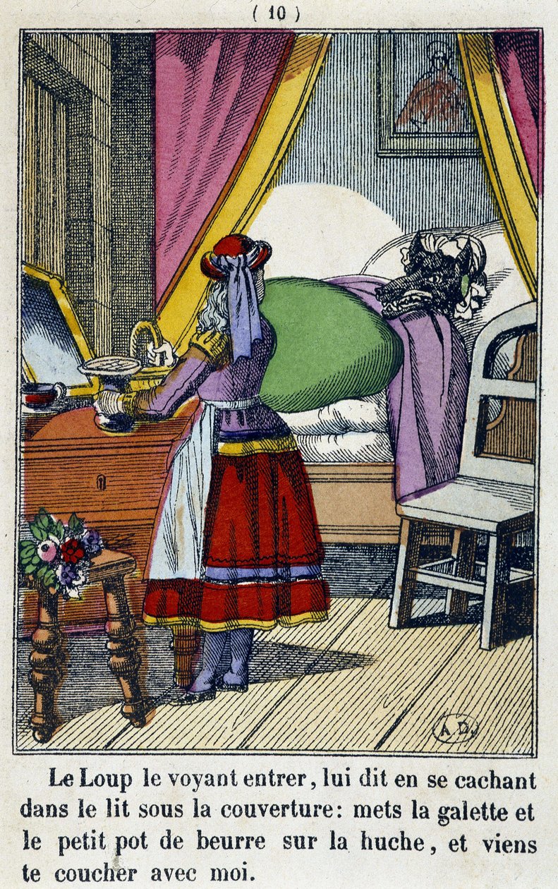 Le Chaperon Rouge dans la chambre du loup - “”Kırmızı Başlıklı Kız”da, ed. Pellerin, Epinal, n.d. 19. by French School
