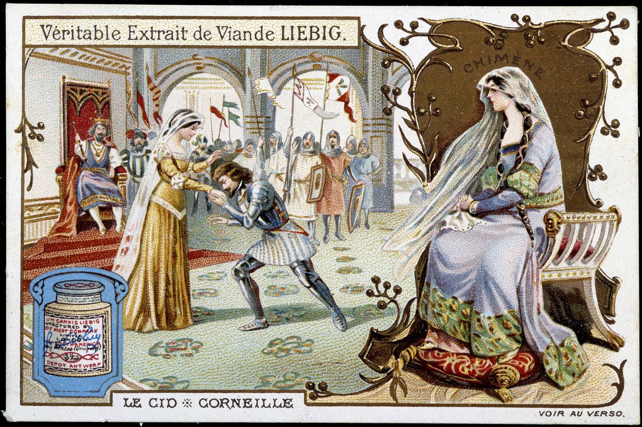 Le Cid de Pierre Corneille (1606 - 1684), kromolitografi Liebig, sd. 19. yüzyıl by French School